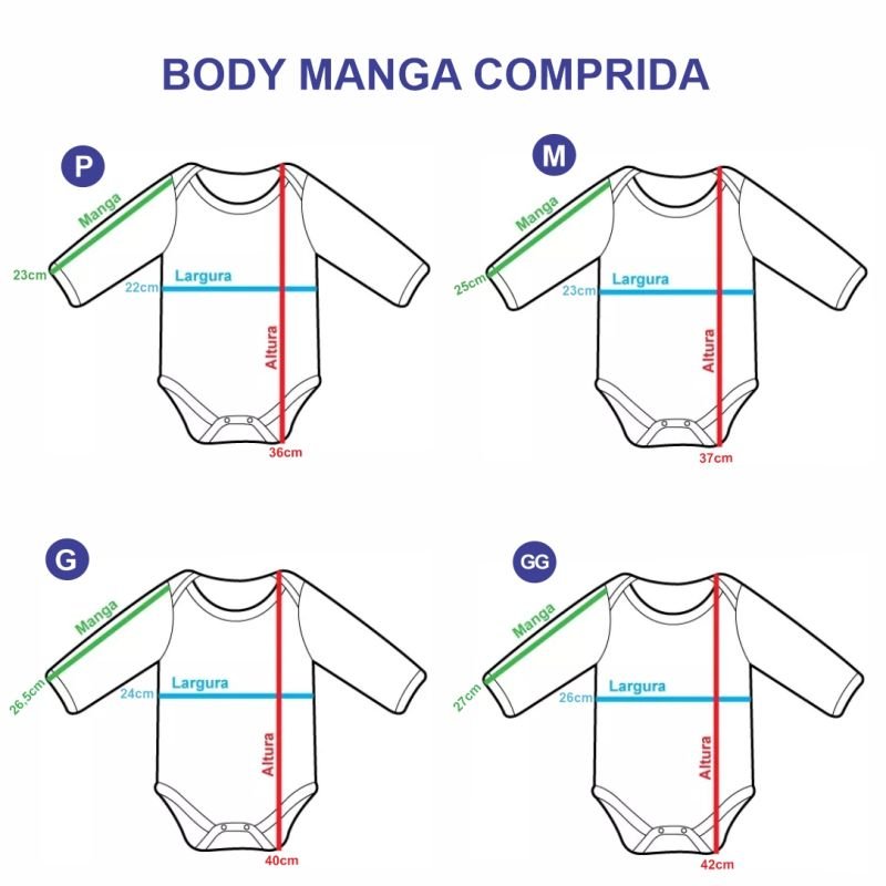 Body Manga Comprida Branco - Tam. P