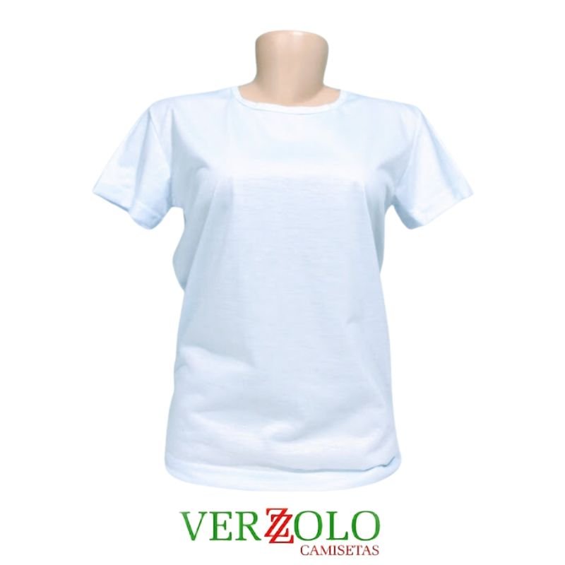 Camisa 100% Poliéster Babylook Branca - Verzzolo