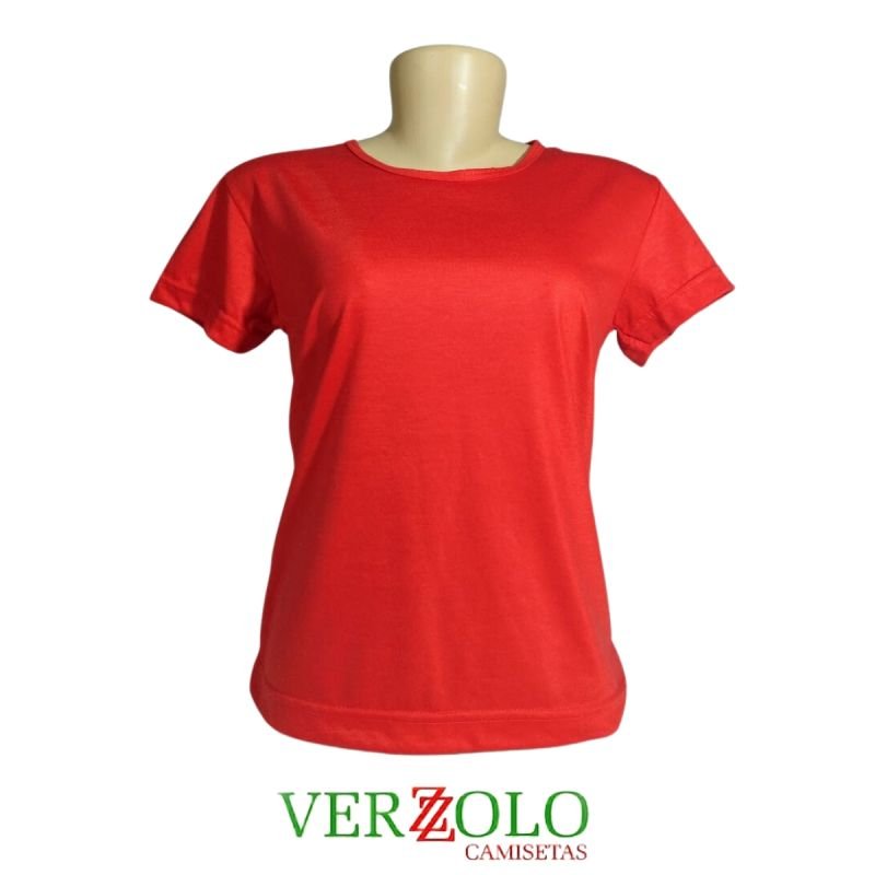 Camisa 100% Poliéster Babylook Vermelho - Verzzolo