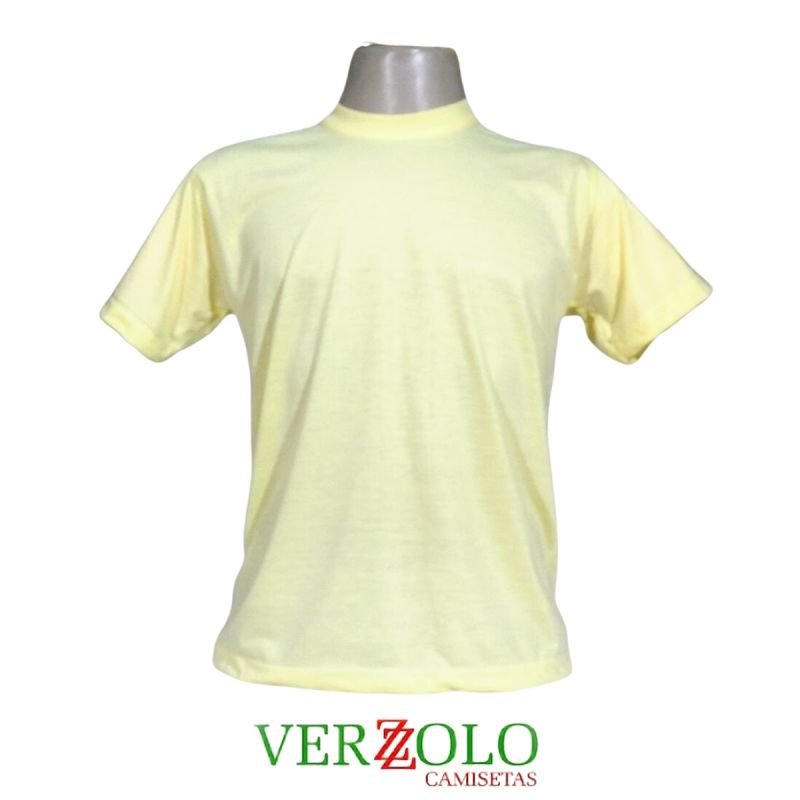 Camisa 100% Poliéster Gola Redonda Amarelo Bebê - Verzzolo