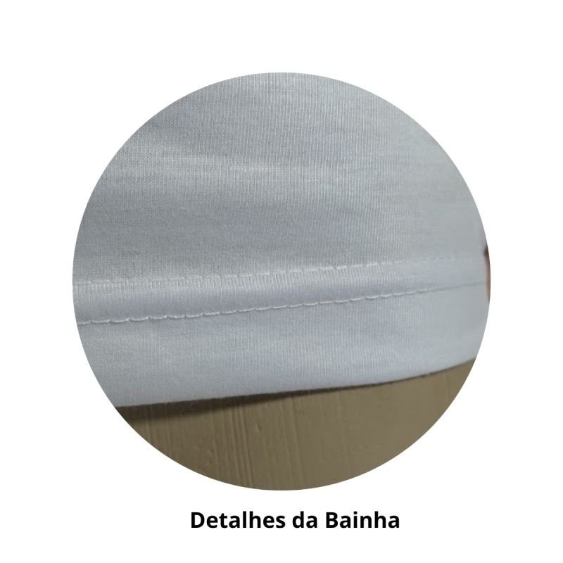 Camisa 100% Poliéster Gola Redonda Branca - Verzzolo