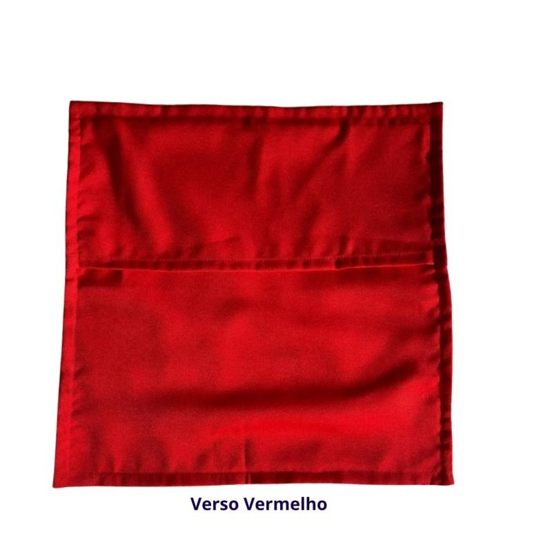 Capa de Almofada Branca/Vermelha Oxford 40x40