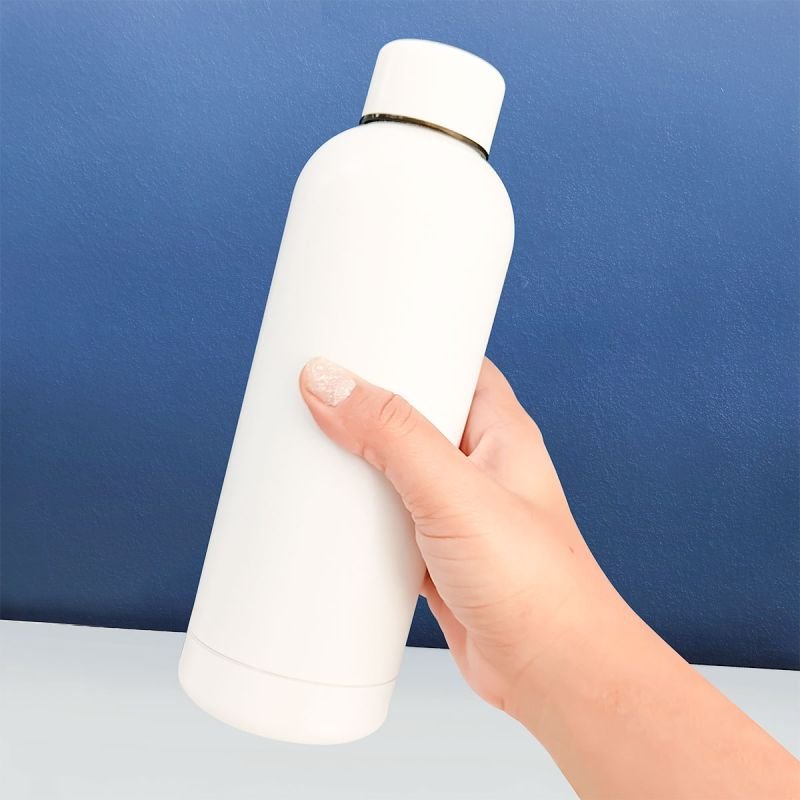 Garrafa Térmica Classic Plana Sublimável - Branca Fosca 500ml