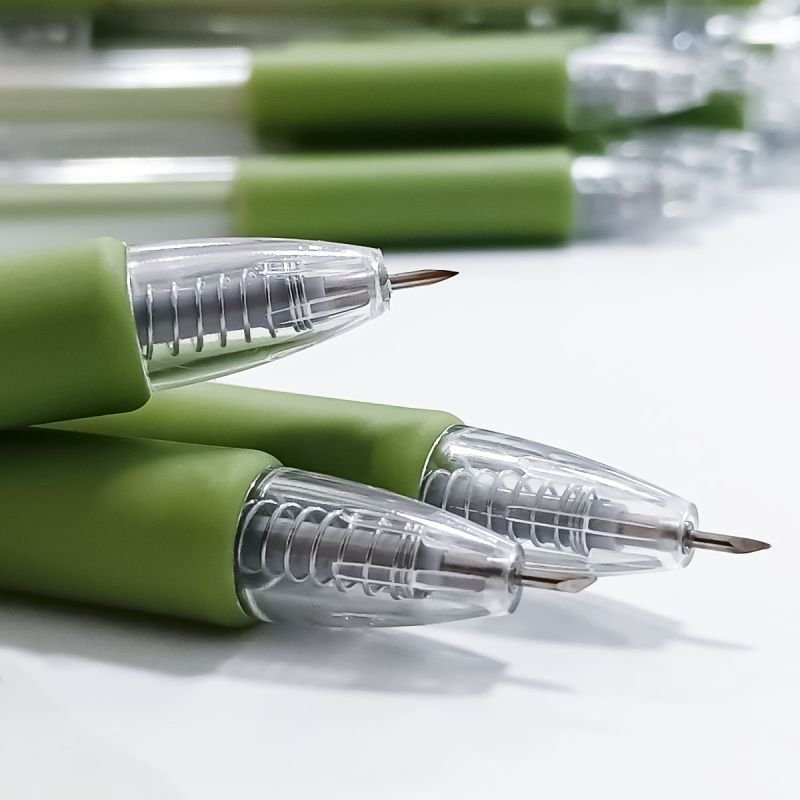 Kit 100 canetas estilete retrátil de precisão - Verde