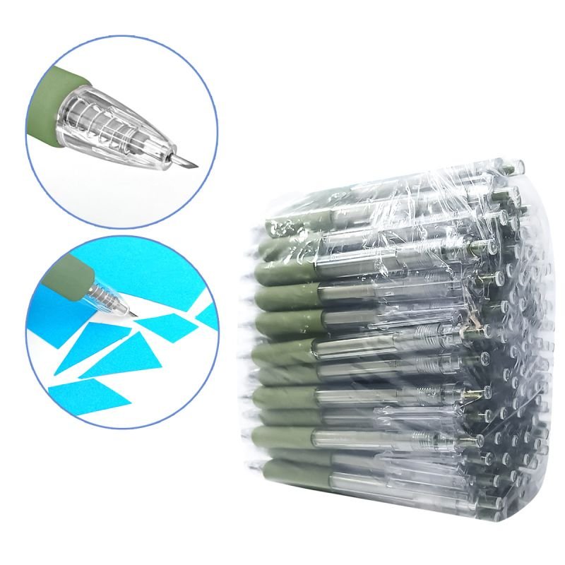 Kit 100 canetas estilete retrátil de precisão - Verde